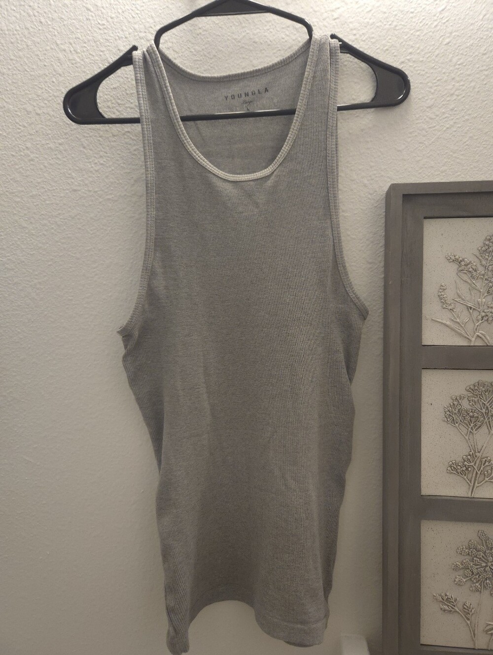 YoungLA Men's Grey Ribbed Tank Top